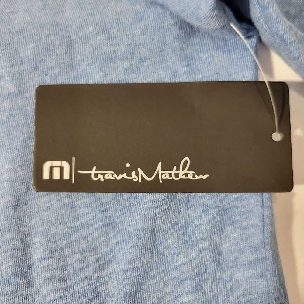 Travis Mathew T Shirt Men Size Small Blue Golf Cart Graphic Short Sleeve Tee NEW